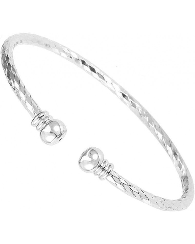 Sterling Silver Bangle Bracelets for Women 925 silver Cuff Bracelet Adjustable Jewelry Fashion Simple Open Bangles Cuff Jewel...