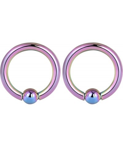 2 PCS 316 Stainless Steel Piercing Hoop Captive Bead Rings Tragus Ear Tunnels Hanger Weight Gauges Body Jewelry 12G-00G 12G (...