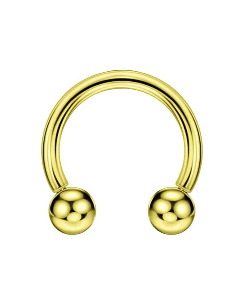 316l Surgical Steel Horseshoe Piercing Jewelry with Internally Threaded Ends 6mm/8mm/10mm/12mm 1pc Gold Ball 16g 8mm $5.00 Bo...