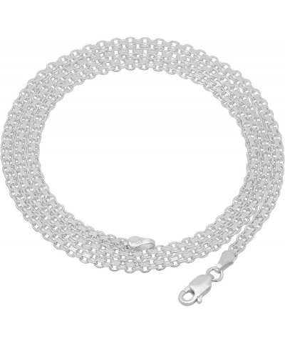 3mm Solid .925 Sterling Silver Flat Bismark Chain Necklace 20.0 Inches $34.01 Necklaces