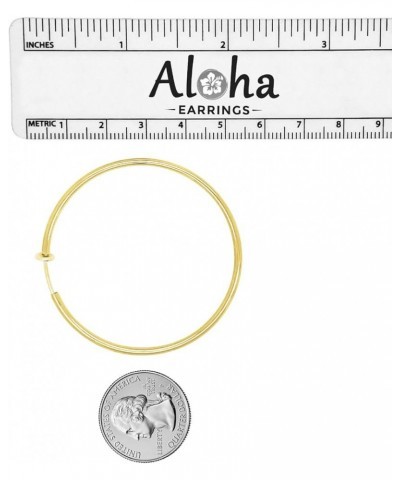 Clip On Hoop Earrings for Women - Silver and Gold-Tone Brass Spring Hoops for Non-Pierced Ears Gold XL $11.99 Earrings