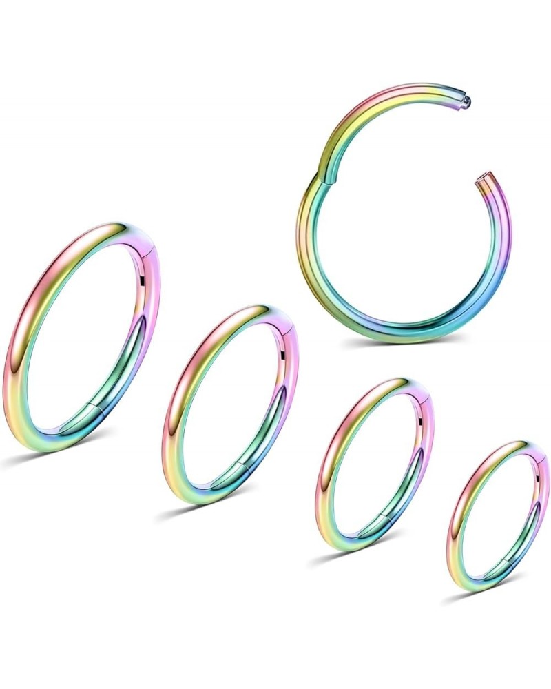 5PCS Nose Rings Hoop Surgical Steel 16G 18G 20G Tragus Helix Conch Hoop Earrings 6/7/8/9/10mm 18g(1.0mm) 5Pcs-Rainbow $11.59 ...