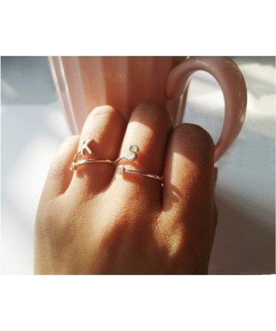 Rings for Teen Girls Silver Adjustable Simple Arrow Knot Vsco Wave Rings Set for Women Girls RI07-U-S+RG $6.71 Rings