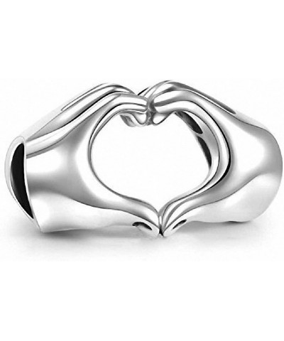 Love Heart Hands Charm Bead-Fingers With Hearts Sterling Silver 925 Charms for European Bracelet $8.40 Bracelets