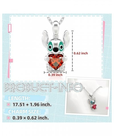 Lilo and Stitch Gift, Stitch Stuff Radiant Heart Pendant Necklace for Women Girls Daughter Granddaughter Niece Birthday Gift ...