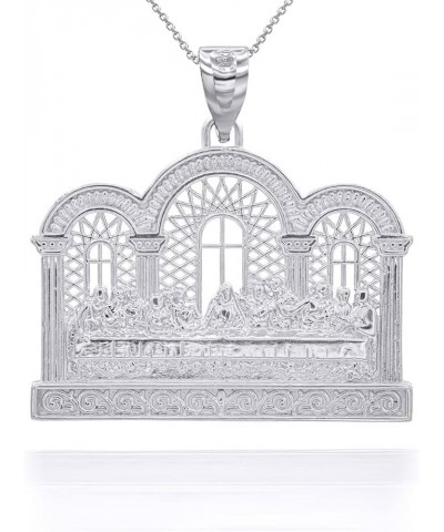 Fine Sterling Silver Last Supper Pendant Necklace 18.0 Inches $22.79 Necklaces