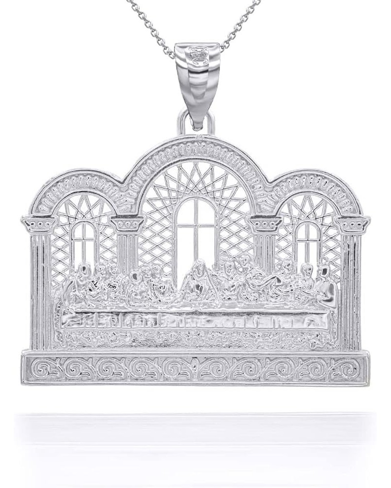 Fine Sterling Silver Last Supper Pendant Necklace 18.0 Inches $22.79 Necklaces