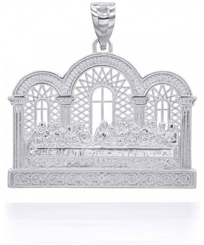 Fine Sterling Silver Last Supper Pendant Necklace 18.0 Inches $22.79 Necklaces