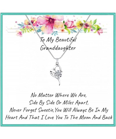 Granddaughter gift, Granddaughter Necklace, Granddaughter gifts from grandma, Grandmother Granddaughter jewelry Heart $19.59 ...