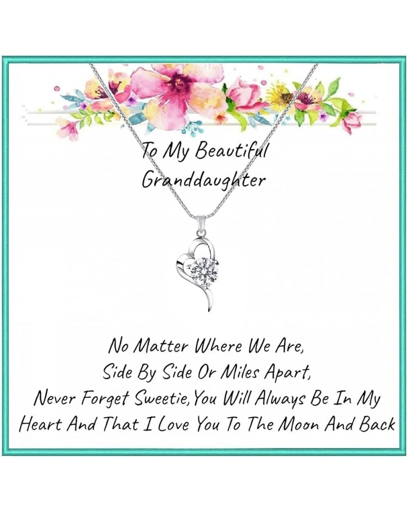 Granddaughter gift, Granddaughter Necklace, Granddaughter gifts from grandma, Grandmother Granddaughter jewelry Heart $19.59 ...