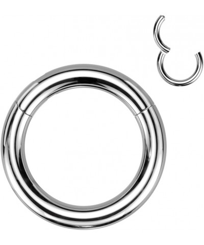 12GA-00GA Large Gauge F136 Implant Grade Titanium 12mm Diameter Hinged Segment Clicker Ring 6mm (2GA) Silver Tone $13.13 Body...