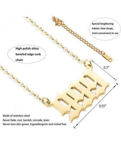 Lucky Number Necklace For Women Men 18K Gold Silver 111 222 333 444 555 666 777 888 999 Pendant Angel Number Necklaces Choker...