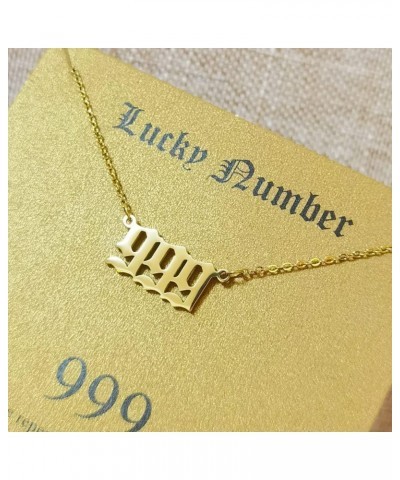 Lucky Number Necklace For Women Men 18K Gold Silver 111 222 333 444 555 666 777 888 999 Pendant Angel Number Necklaces Choker...