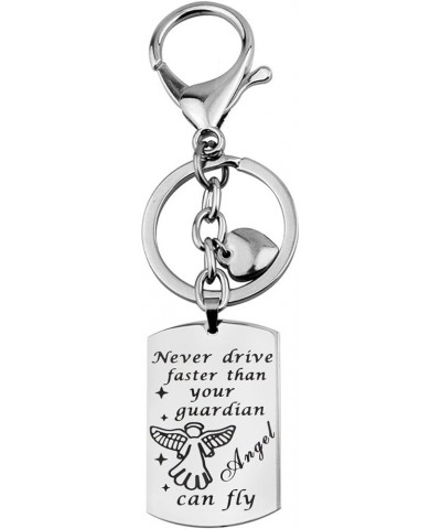 Never Drive Faster Than Your Guardian Angel Can Fly Keychain New Driver Gift Sweet 16 Gift Clasps for jewelry Guardian Angel ...