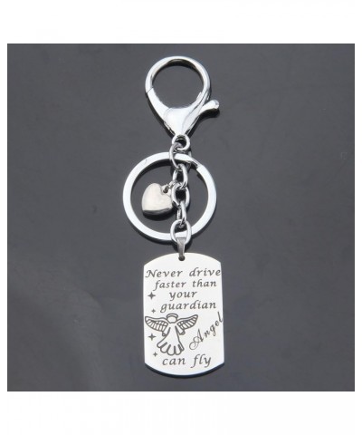 Never Drive Faster Than Your Guardian Angel Can Fly Keychain New Driver Gift Sweet 16 Gift Clasps for jewelry Guardian Angel ...