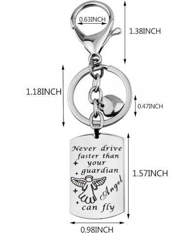 Never Drive Faster Than Your Guardian Angel Can Fly Keychain New Driver Gift Sweet 16 Gift Clasps for jewelry Guardian Angel ...