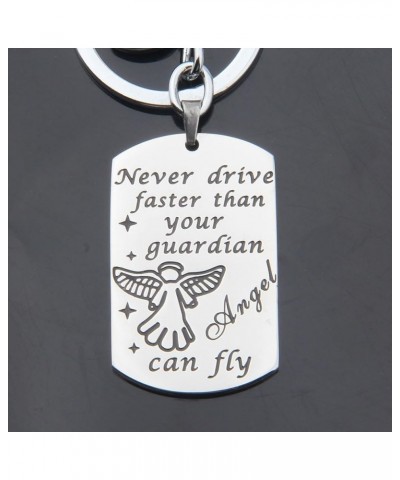 Never Drive Faster Than Your Guardian Angel Can Fly Keychain New Driver Gift Sweet 16 Gift Clasps for jewelry Guardian Angel ...