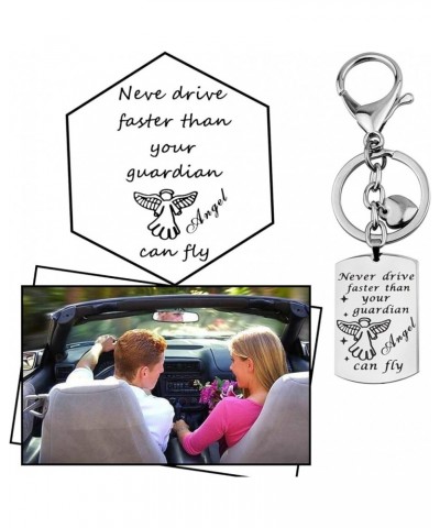 Never Drive Faster Than Your Guardian Angel Can Fly Keychain New Driver Gift Sweet 16 Gift Clasps for jewelry Guardian Angel ...