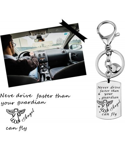 Never Drive Faster Than Your Guardian Angel Can Fly Keychain New Driver Gift Sweet 16 Gift Clasps for jewelry Guardian Angel ...