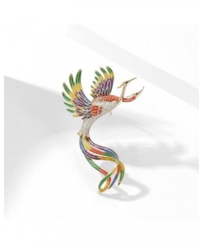 Chinese style gradient phoenix feather Animal Brooch for Women Girls zircon butterfly corsage Lapel dragonfly Pin Jewelry Chr...