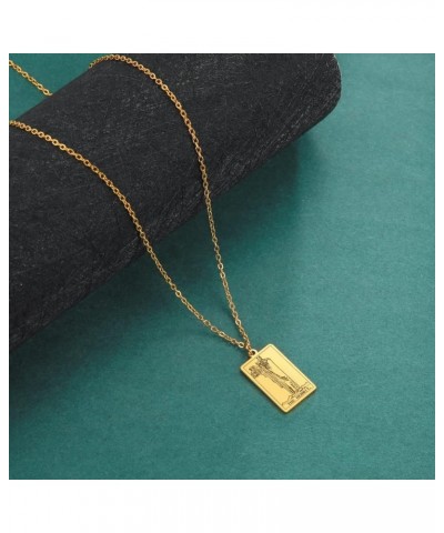 Stainless Steel Tarot Cards Necklace Vintage Tarot Jewelry Good Luck Amulet Pendants for Women Gold-THE HERMIT $8.66 Necklaces