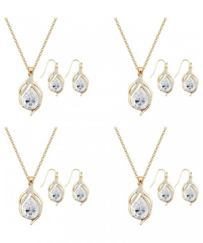 Bridesmaid Jewelry Set for Women Girls, 1-4-6-8 Sets Teardrop Necklace Earring Set for Wedding Party Gift GOLD - 4 SETS $9.85...