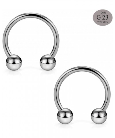 2-8PCS 14G G23 Titanium Horseshoe Septum Ring Nose Rings Hoop Helix Daith Cartilage Tragus Earrings Nipple Eyebrow Body Pierc...