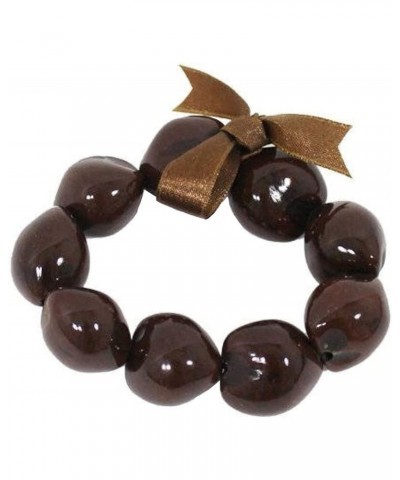 Hawaiian Kukui Nut Brown Elastic Bracelet $10.05 Bracelets