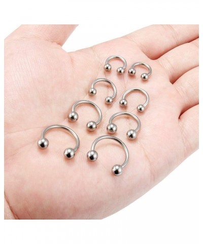 2-8PCS 14G G23 Titanium Horseshoe Septum Ring Nose Rings Hoop Helix Daith Cartilage Tragus Earrings Nipple Eyebrow Body Pierc...