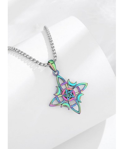 Nudo de Bruja Plata 925 Original Sterling Silver Witches Knot Necklace for Women - 20''+2'' Extender Box Chain Colorful $10.2...