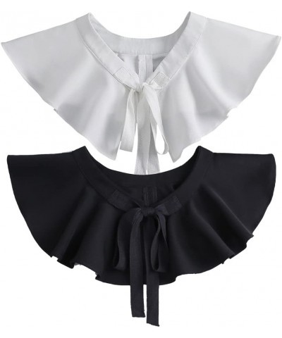 2PCS White Fake Collar Detachable False Collar Dickey Collar Little Shawl Top for Women Girls 20 $11.43 Necklaces