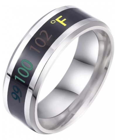 Gild Rings Steel Body Smart Titanium Color Steel Temperature Display Ring Temperature Titanium Ring Temperature Change Rings ...