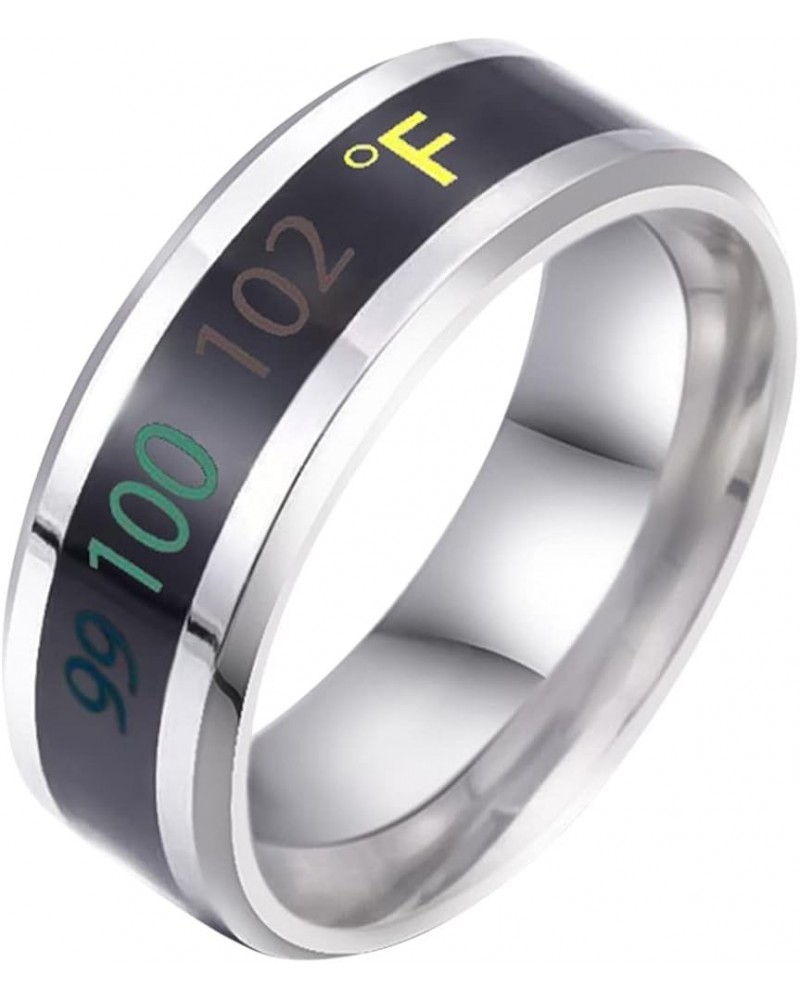 Gild Rings Steel Body Smart Titanium Color Steel Temperature Display Ring Temperature Titanium Ring Temperature Change Rings ...