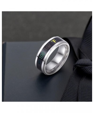 Gild Rings Steel Body Smart Titanium Color Steel Temperature Display Ring Temperature Titanium Ring Temperature Change Rings ...