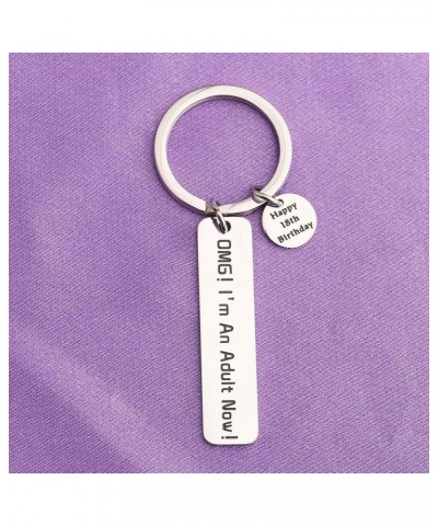 Funny Adult Birthday Gifts 18th Birthday Keychain OMG I'm An Adult Now Jewelry Gifts for Adult 18th Birthday Silver $7.85 Pen...