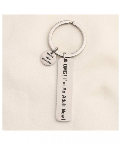 Funny Adult Birthday Gifts 18th Birthday Keychain OMG I'm An Adult Now Jewelry Gifts for Adult 18th Birthday Silver $7.85 Pen...