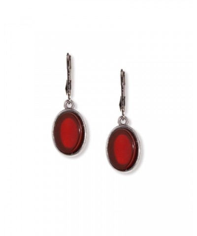 1928 Jewelry Women's Oval Semi Precious Gemstone Drop Earrings Carnelian $21.66 Earrings