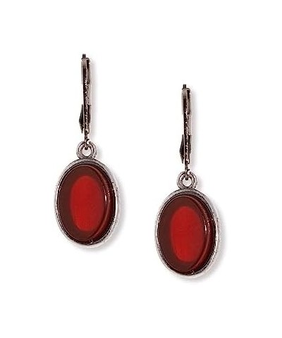 1928 Jewelry Women's Oval Semi Precious Gemstone Drop Earrings Carnelian $21.66 Earrings