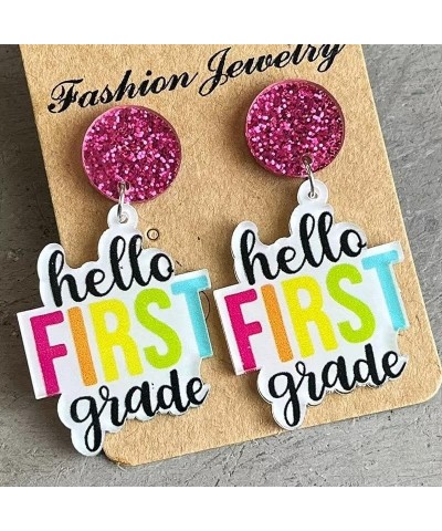 Colorful Teacher Letter Drop Dangle Earrings for Women and Girls Acrylic Back to School Earrings Teacher Appreciation Gifts O...