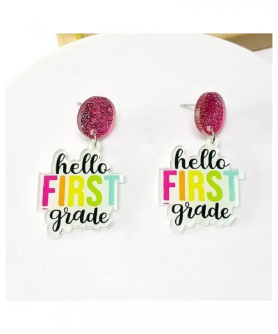 Colorful Teacher Letter Drop Dangle Earrings for Women and Girls Acrylic Back to School Earrings Teacher Appreciation Gifts O...