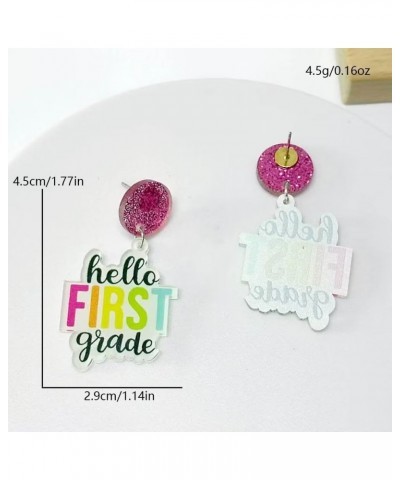 Colorful Teacher Letter Drop Dangle Earrings for Women and Girls Acrylic Back to School Earrings Teacher Appreciation Gifts O...