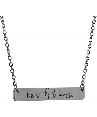 Sterling Silver Engraved Necklace for Women BE STILL $13.80 Necklaces