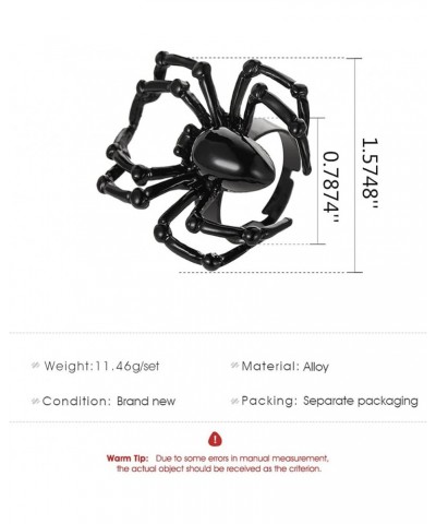 2Pcs Black White Halloween Simulated Spider Finger Ring Ghost Festival Gothic Animal Arachnid Ring for Women Men Joke Jewelry...