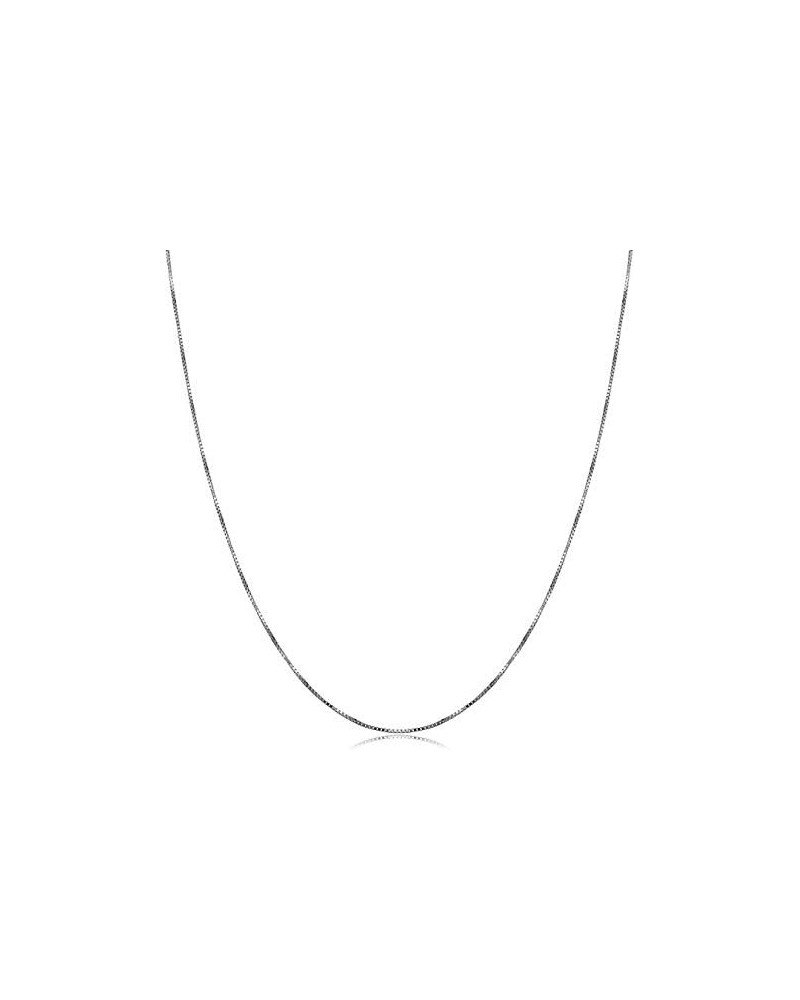 Sterling Silver 925 Box Chain Necklace, Silver Box Link Necklace, Sterling Silver Chain 16-30 Inch, Made In Italy 30.0 Inches...