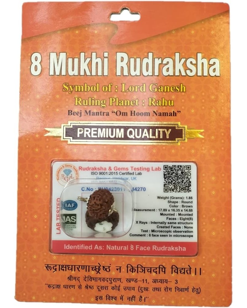 Rudraksha Brown Certificate Lab Test & X-ray Report with Silver Capping| Rudraksha Pendant for Men & Women, 5 Mukhi, Rudraksh...