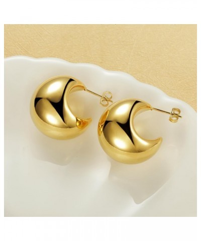 Titanium Hoop Earrins Hypoallergenic for Sensitive Ears Round Chunky $8.82 Earrings