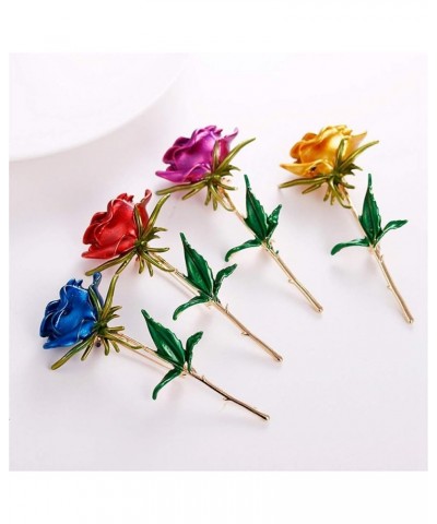 Women's Corsage Rose Flower Shape Brooch Pin Female Breastpin Party Jewelry Yellow $5.48 Brooches & Pins