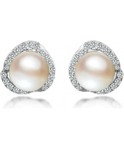 Pearl Earrings for Women Girls Sterling Silver Earring Hypoallergenic Minimalist Fashion Jewelry Gift Studs $5.82 Earrings