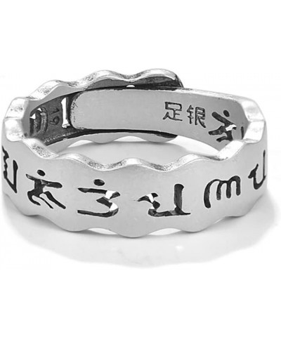 Sterling Silver Ring Mantra Ring Om Mani Padme Hum Ring Tibetan Buddhist Open Adjustable Rings $17.27 Rings