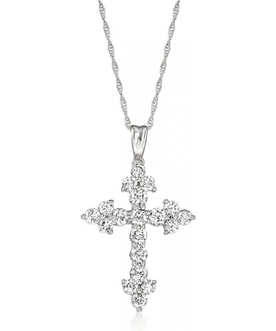 1.00 ct. t.w. Diamond Cross Pendant Necklace in 14kt White Gold 20.0 Inches $616.00 Necklaces